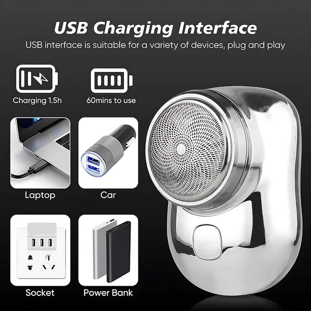 HypeTeck Electric Razor for Men & Women, Silver