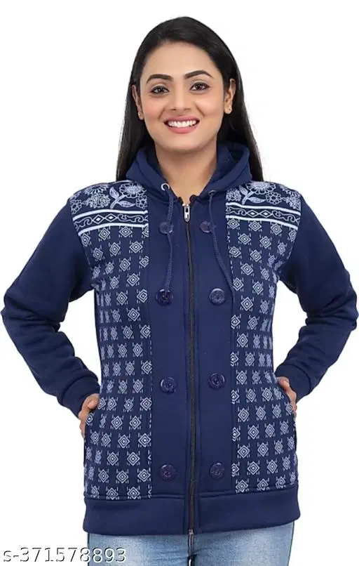 Polyester Sweater for Women (Blue, M)