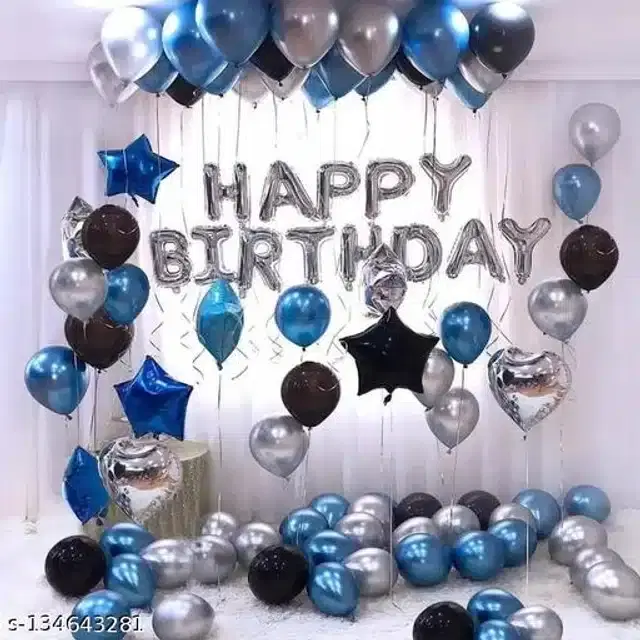 Birthday Party Decoration Kit, Multicolor, Set of 63