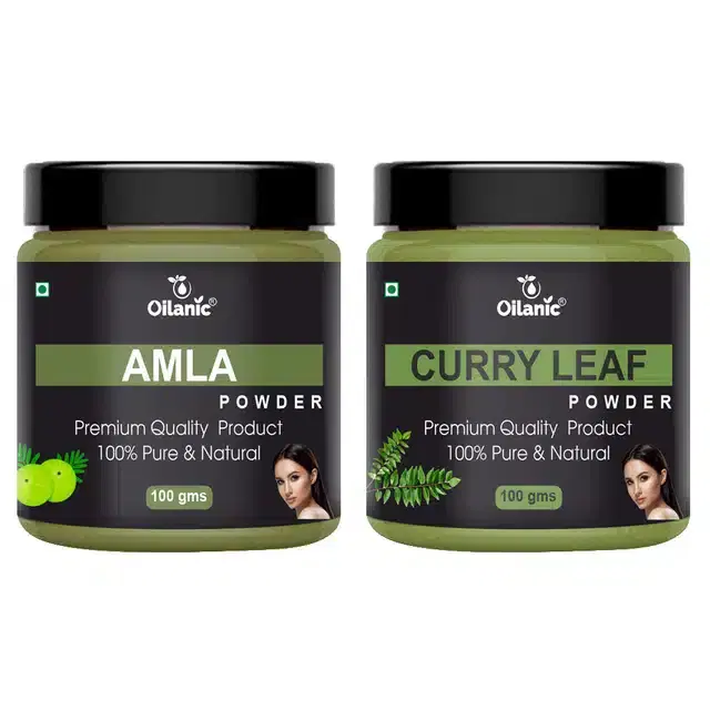 Natural Amla & Curry Leaf Powder for Skin & Hair, Pack of 2, 100 g