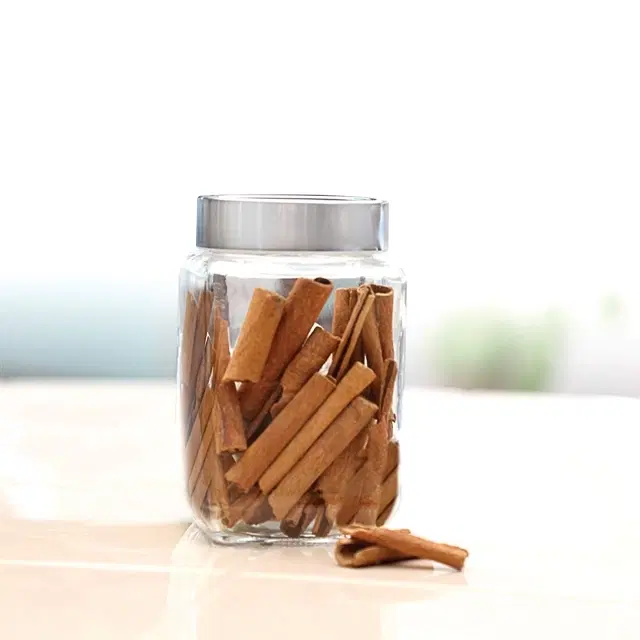 Cello Qube Fresh Glass Storage Jar With Lid, 800 ml | Pack Of 1 | Airtight Lid | Microwave & Dishwasher Safe | Kitchen Container For Spices, Tea, Snacks, Pulses & Dry Fruits
