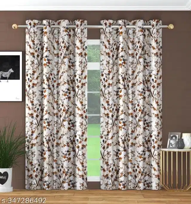 Polyester Curtain for Door, Multicolor, 6 Feet