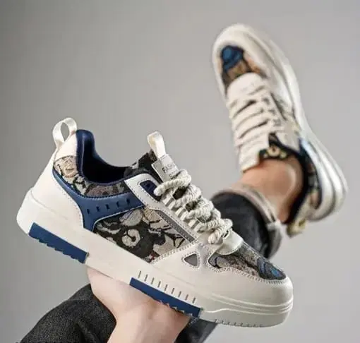 Colorblocked Synthetic Casual Sneakers for Men (Multicolor, 6)