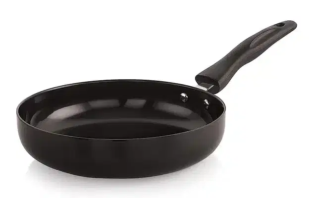 Hard Anodised Fry Pan with Handle, Black, 22 cm