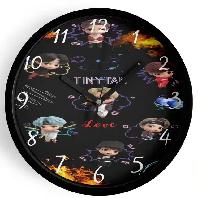 HD Printed Plastic Wall Clock, Multicolor, 10x10 Inches