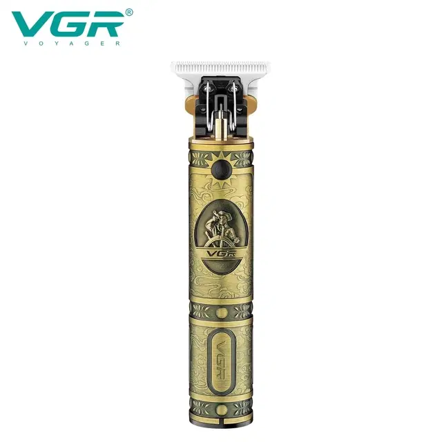 Vintage T9 1200mAh Li-ion Battery Rechargeable 180 minutes Runtime Professional Hair Trimmer for Men with 3 Guided Combs, Gold