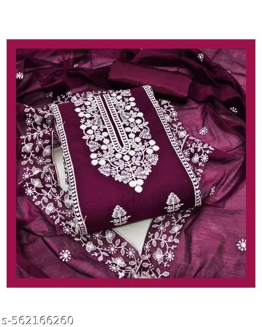 Chanderi Cotton Punjabi/All Over Suits for Women (Purple, 6.65 meter (XXL)