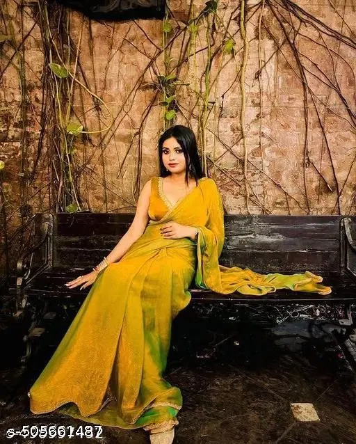 JImmy Choo Saree for Women, Gold (5.5 M)