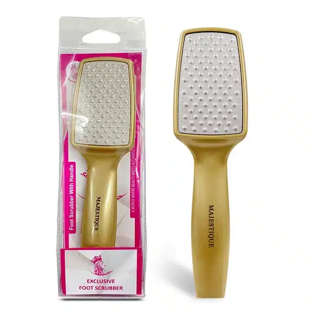 Majestique Professionally Designed Callus Remover Foot Scrubber, Pack of 1, Gold, BB-27