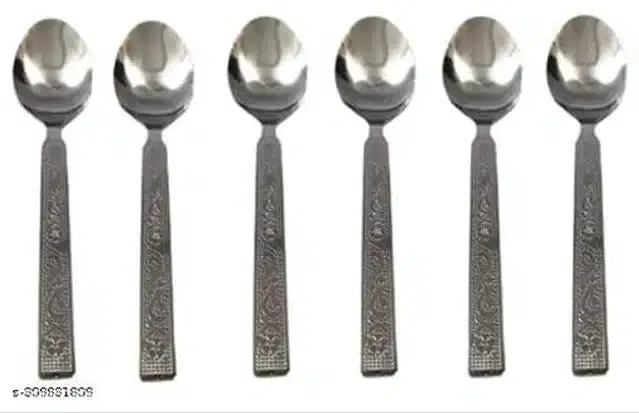 Stainless Steel Spoons, Silver, Pack of 12