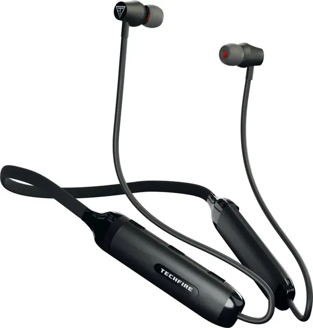 TECHFIRE Bullets ARC Wireless Neckband, Black with Fast Charge,40Hrs playtime with Mic