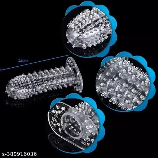 A R Silicone Crystal Dotted Condom for Men, Transparent