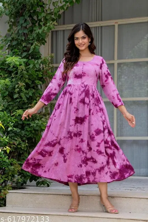 Rayon Kurti for Women, Purple (S)