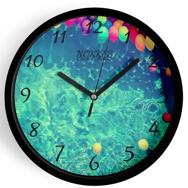 Plastic Printed Wall Clock, Multicolor, 7 Inches