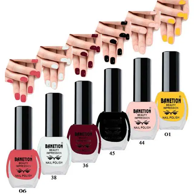 Exclusive High Gloss Matte Nail Paint, Pack of 6, Multicolor, 6ml, B-4