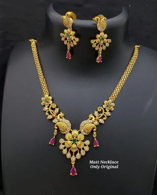 Party Wear Jewellery Set for Women (Red, Free Size)