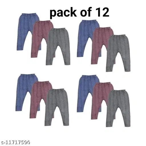 Woolen Thermal Bottomwear for Kids, Pack of 12 (Multicolor, 12-18 Months)