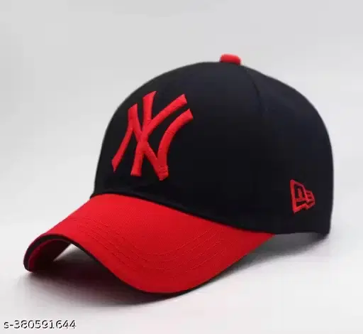 Basball Embroidered Cap for Men, Black & Red