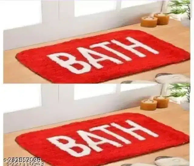 Cotton Printed Bath Mats, Pack of 2, Multicolor, 16x24 Inches