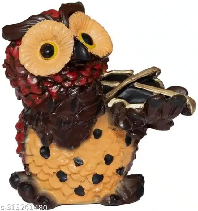 Resin Musical Guitar Owl Showpiece, Multicolor