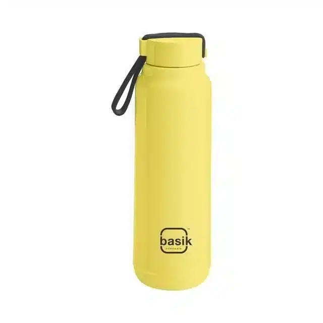 Basik Sublime 800 Stainless Steel Inner Insulated Water Bottle, Yellow