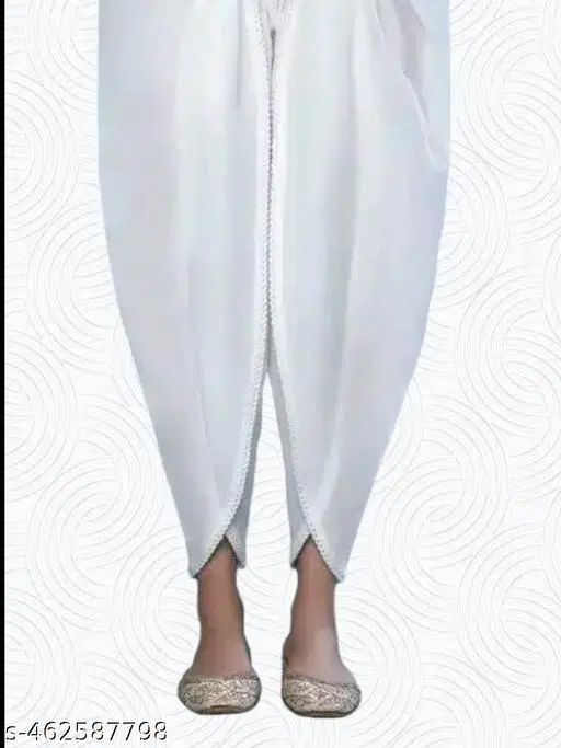 Cotton Solid Salwar for Women, White (S)