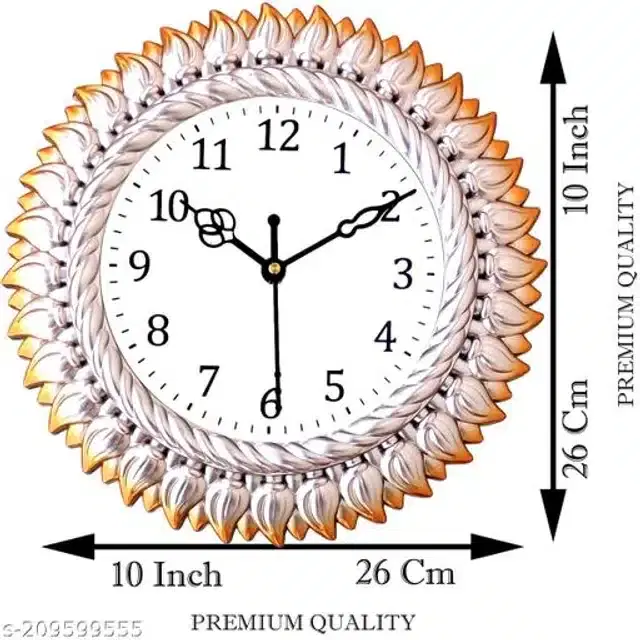 Plastic Analog Wall Clock, Multicolor