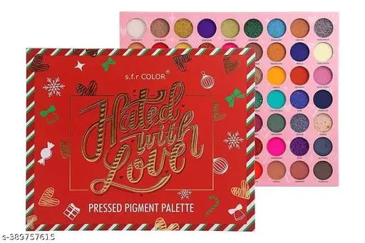 Swiss Edtion 63 Colors Matte, Shimmery & Glittery Highly Pigmented Pressed Powder Hated with Love Beauty EyeShadow Eye Shadow Palette Red 70 g (Multicolor)