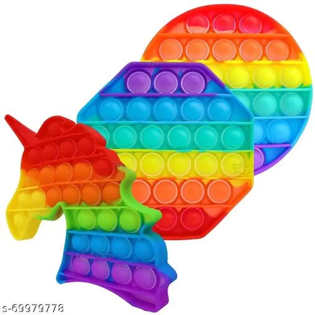 Silicone Fidget Toys for Kids, Multicolor, Pack of 3