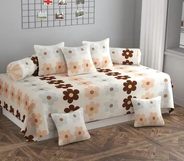 Microfiber Diwan Cover Set, Multicolor, Pack of 8