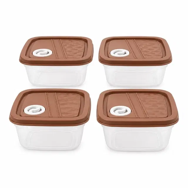 Food Storage Container Set of 4 Brown