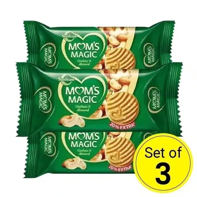 Sunfeast Mom'S Magic Cashew Almond Cookies 3X61.2 g (Pack Of 3)