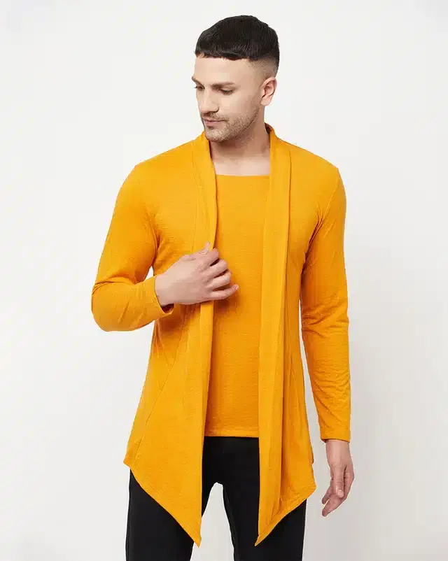Full Sleeve Shrugs for Men (Mustard, S)