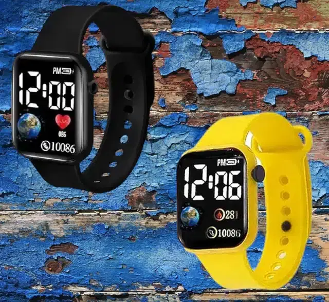 Digital Watch for Men & Women, Pack of 2 (Multicolor)