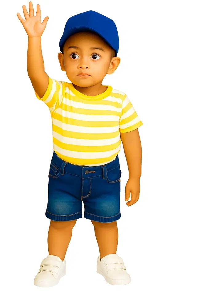 Cotton Stripes Clothing Set for Boys, Yellow (6-9 Months)