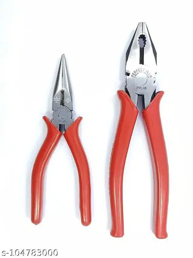 Combination & Long Nose Plier, Set of 2, Red