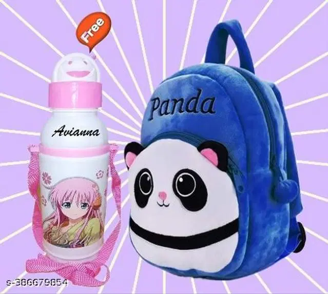Fabric Backpack with Sipper for Kids, Multicolor, Set of 2