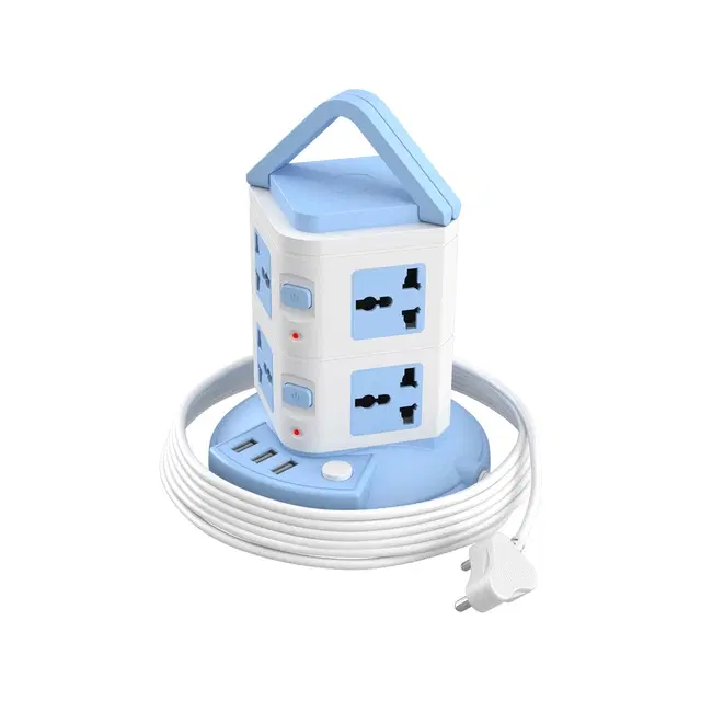 Portronics Power Plate 9 With 3 Usb Port + 8 Power Sockets