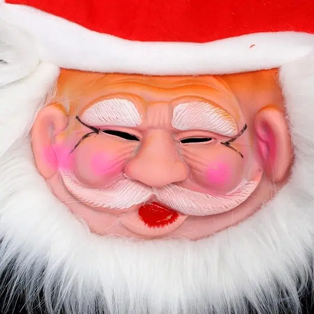 Santa Claus Face Mask for Kids, Red & White, Pack of 2