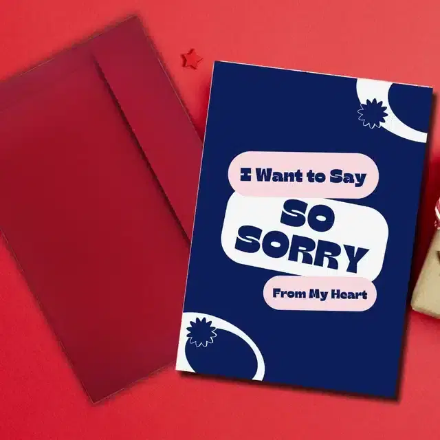 So Sorry Printed Card, Multicolor