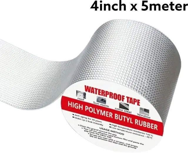 Aluminium Single Sided Self Adhesive Tape, Silver, 5 m