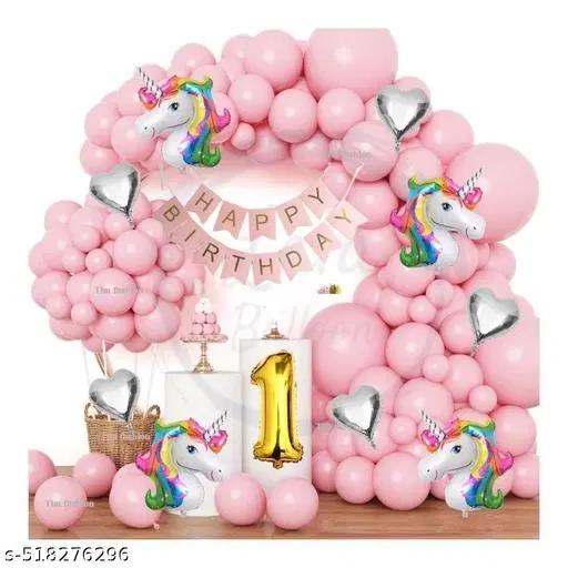 62 Pcs 1st Birthday Decoration kit, Multicolour, Set of 1
