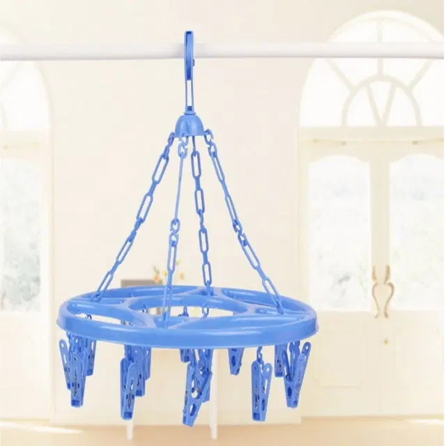 Winberg Cloth Hanger with 26 Pegs for Drying Clothes (Pack of 1) Assorted