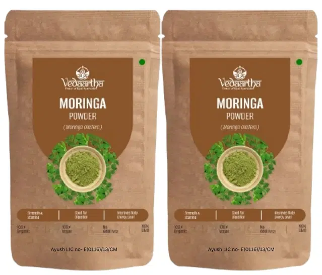 Vedaartha Moringa Leaf Powder, Pack of 2 (100 g)