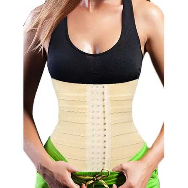 Air Breath Tummy Grip Belt Waist Trainer Trimmer and Slimming Corset 3 Hooks Girdle with Wire Support (S746)