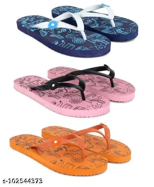 Slippers for Women, Multicolour, Pack of 3 (5)