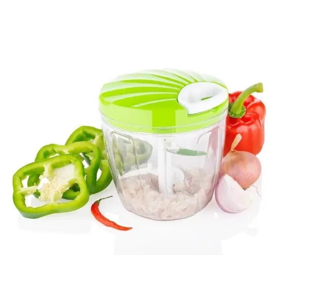 Plastic Manual Vegetables Chopper, Multicolor, 1000 ml