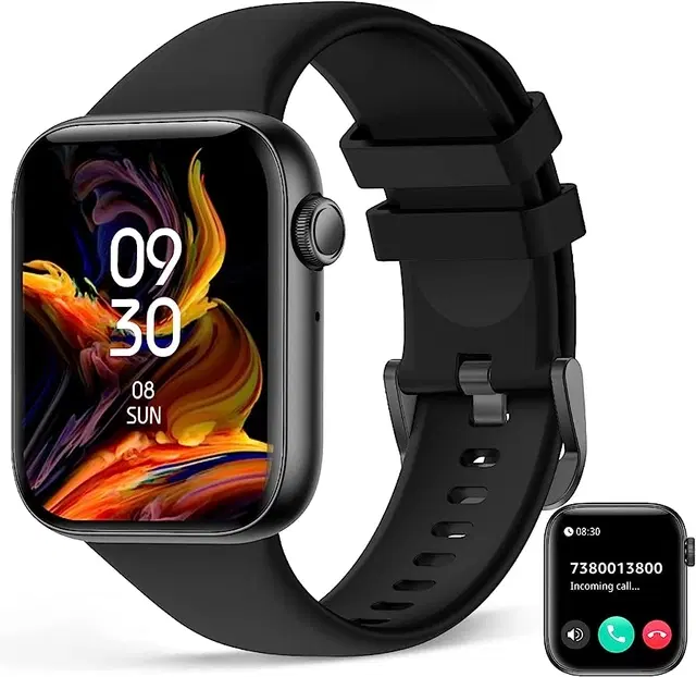 Rubber Strap T 500 Bluetooth Smartwatch for Men & Women, Black