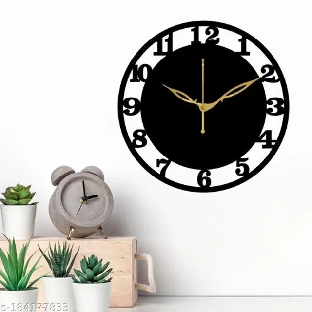 Wooden Wall Clock, Black