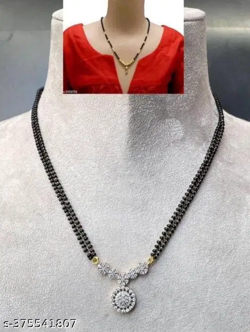 Multiple Strand Mangalsutra for Women, Pack of 2 (White, Short)